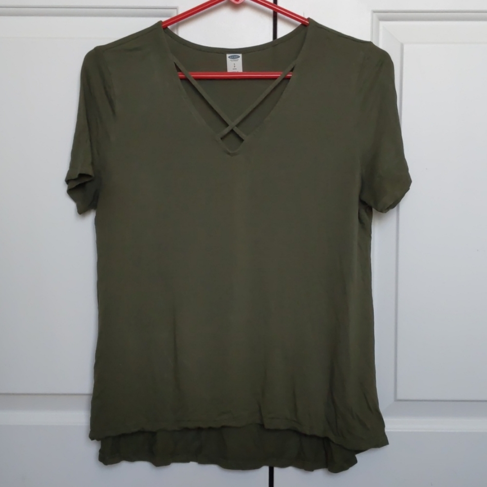 Old Navy Olive Green Short Sleeve Shirt